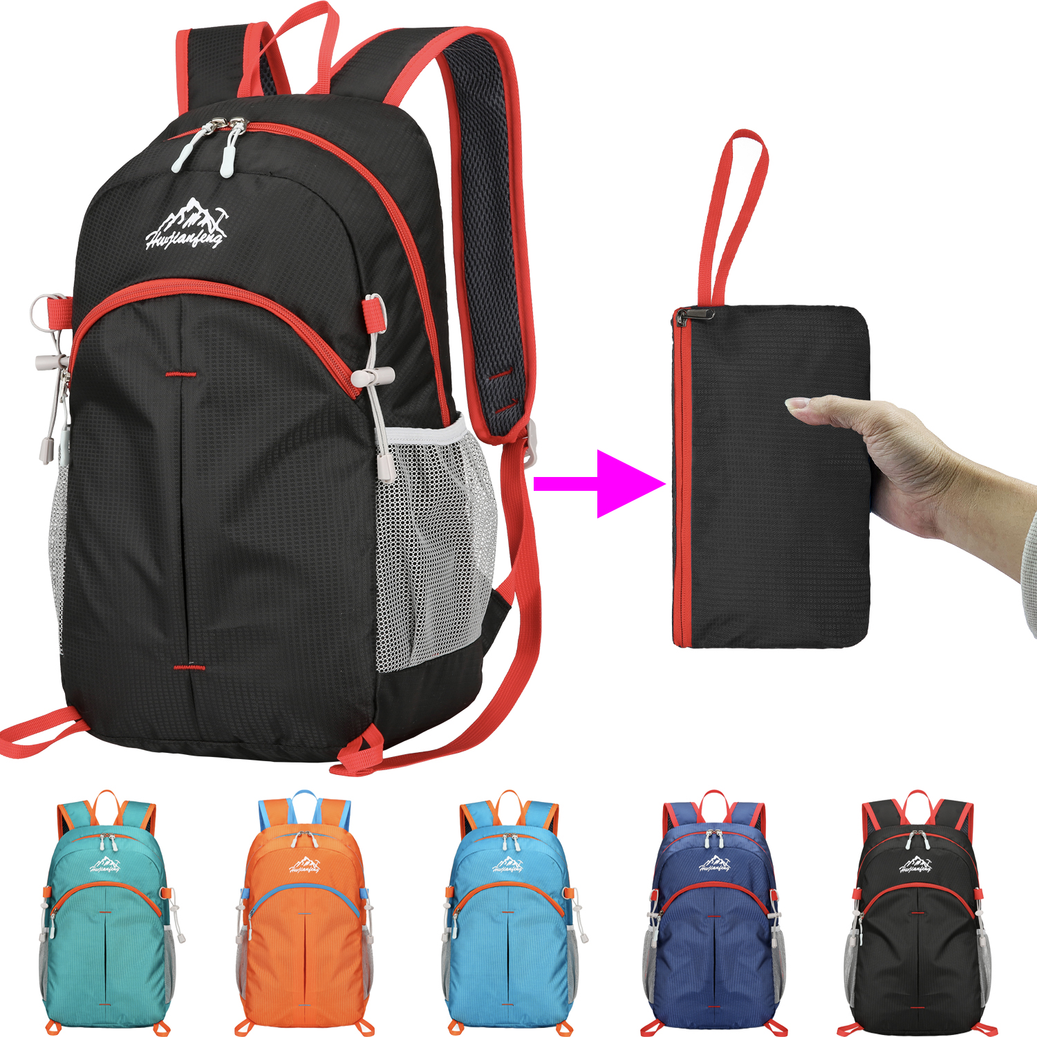 Foldable Backpack Small - 18L Portable Foldable Backpack Folding Mountaineering