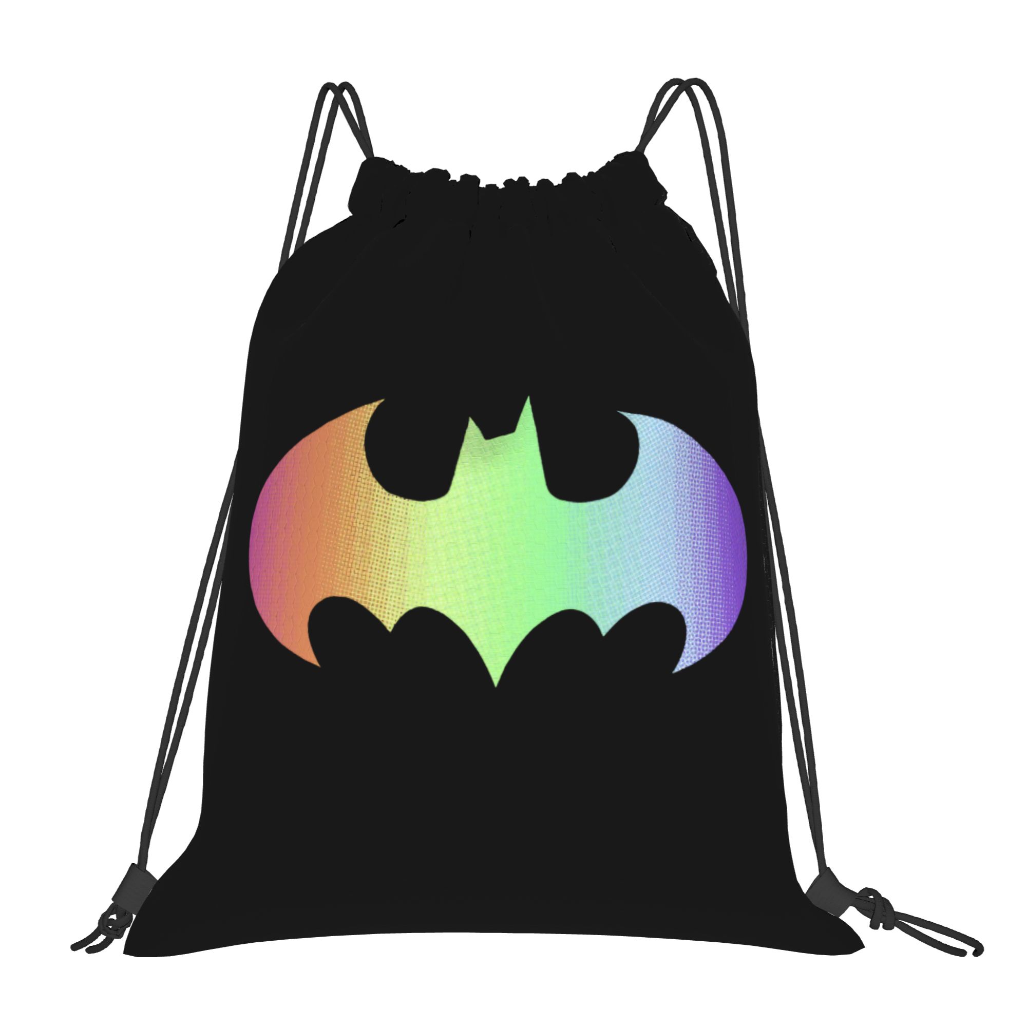 Drawstring Gym Bag - Batmans Logo Rainbow Gradient Drawstring Backpack
