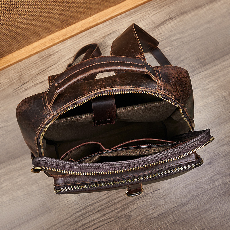 Men's Top Grain Waxed Leather  – Leather Backpack Vintage Bewertung und Preis
