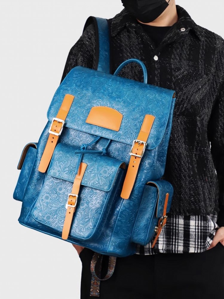 Vintage Mens Floral Wing Tip C – Leather Backpack Vintage Bewertung und Preis