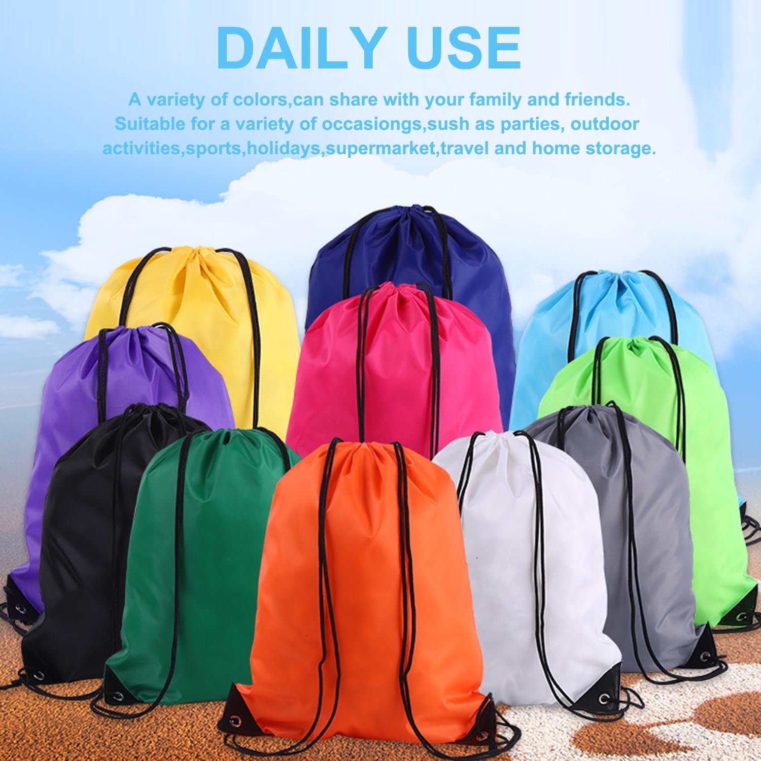 120PCS Drawstring Backpack Bul – Drawstring Gym Bag Bewertung und Preis
