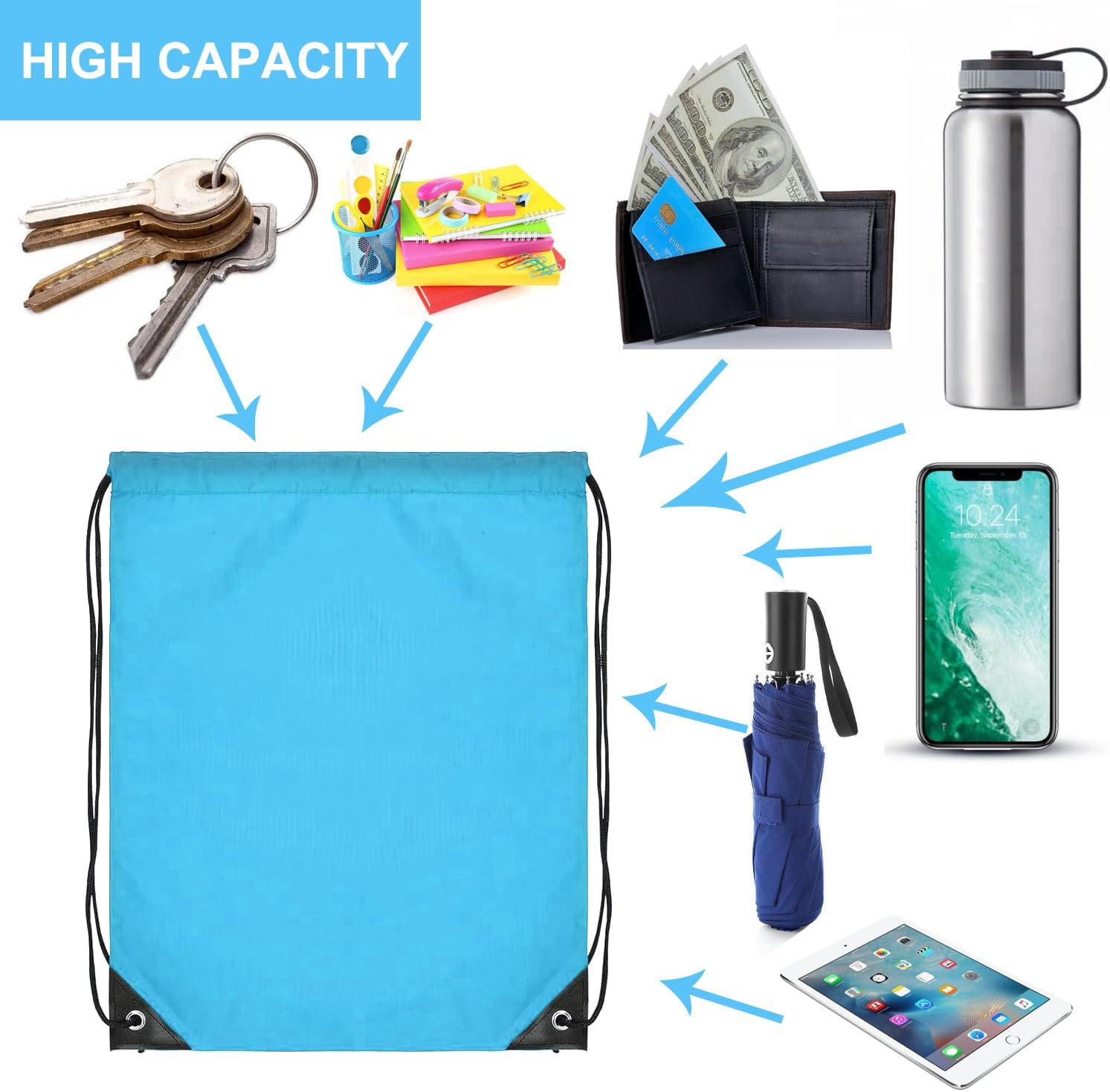 120PCS Drawstring Backpack Bul – Drawstring Gym Bag Bewertung und Preis