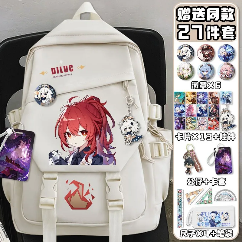Black White, Genshin Impact, S – School Backpack Teen Bewertung und Preis