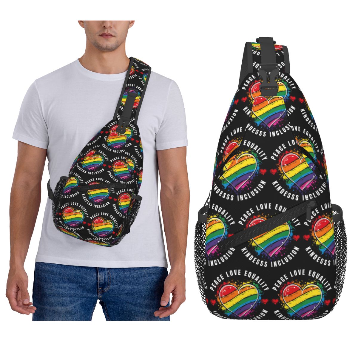 Inclusive Rainbow Printed LGBT – Sling Backpack Shoulder Bewertung und Preis