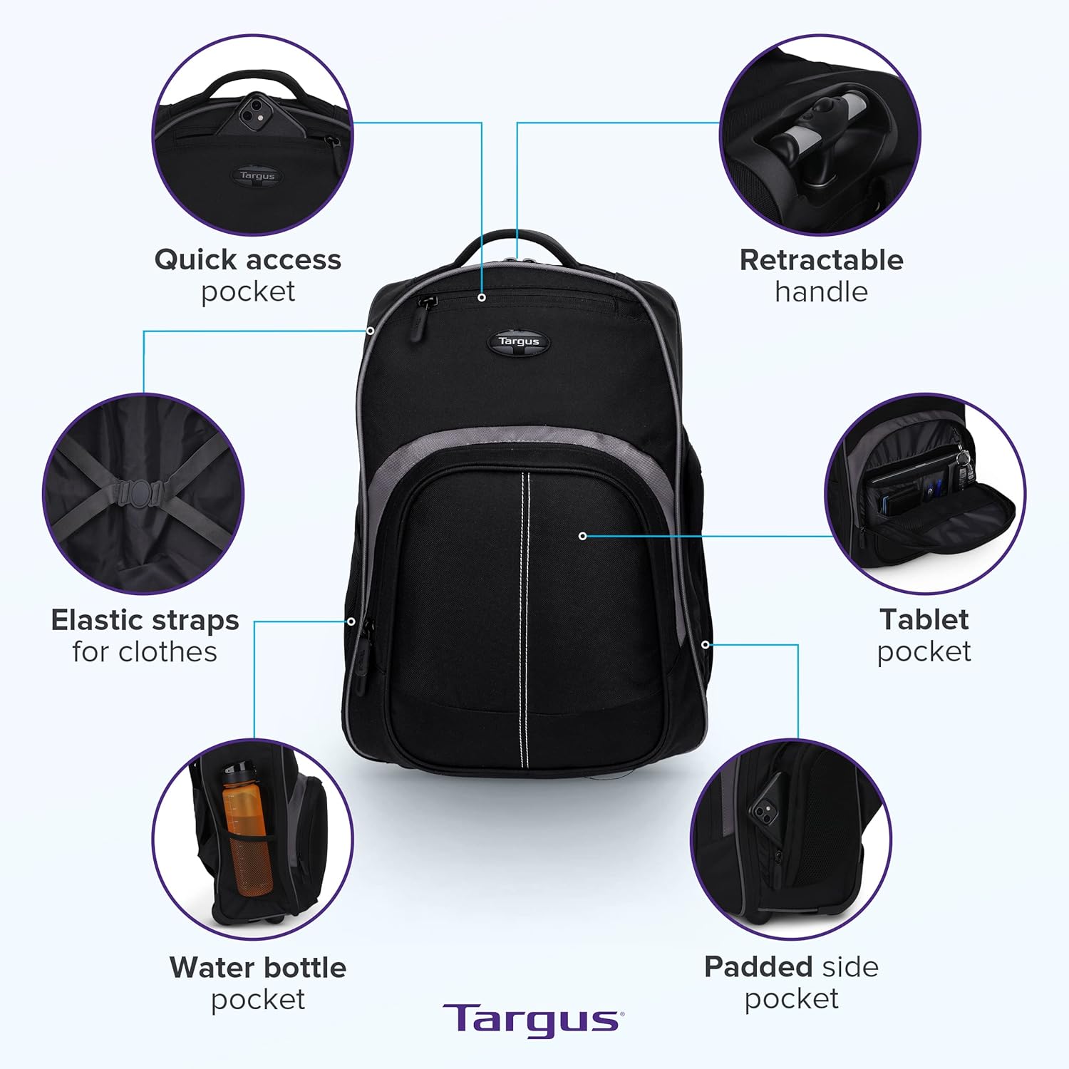 16 Inch Rolling Backpack with  – Laptop Sleeve Removable Bewertung und Preis