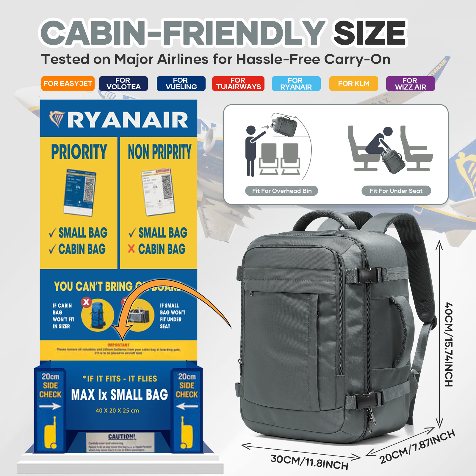 Ryanair Cabin Bags 40x30x20 Un – Canvas Backpack Casual Bewertung und Preis