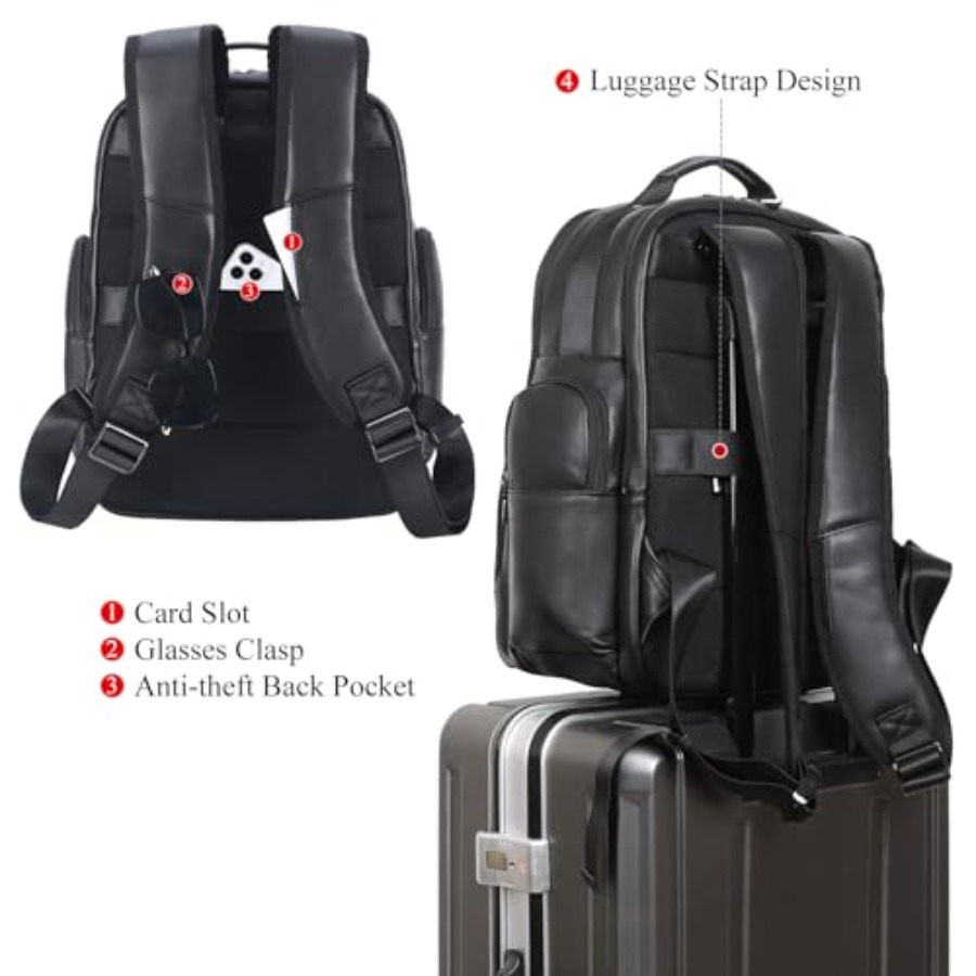 Men's Vintage Leather Backpack – Laptop Backpack 15.6 Bewertung und Preis