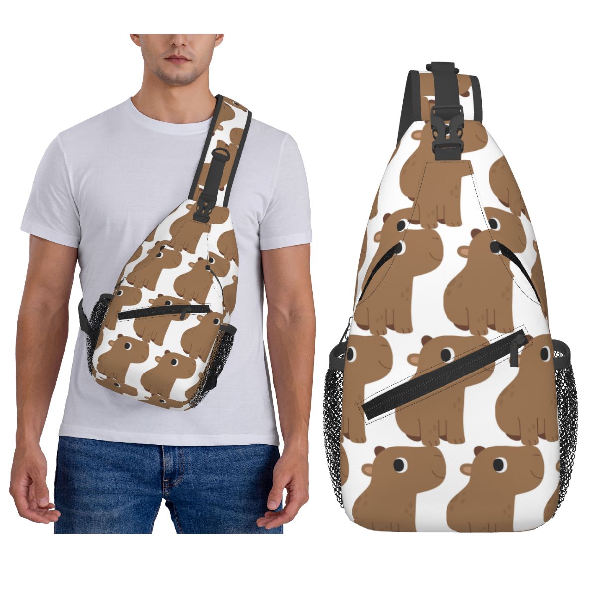 Cute Capybara Chest Bag Men Sl – Sling Backpack Shoulder Bewertung und Preis