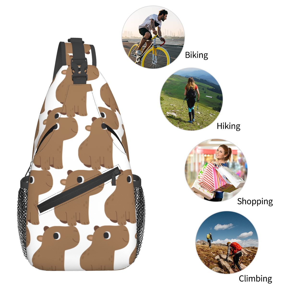 Cute Capybara Chest Bag Men Sl – Sling Backpack Shoulder Bewertung und Preis
