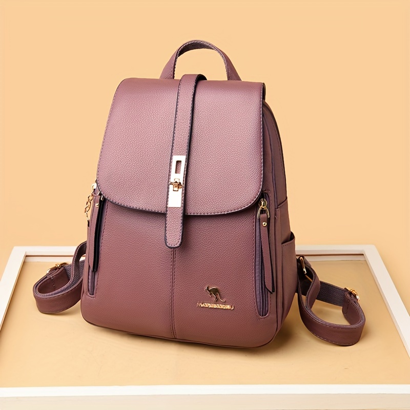 Elegant Wine Red Leather Backp – Travel Backpack Anti Theft Bewertung und Preis