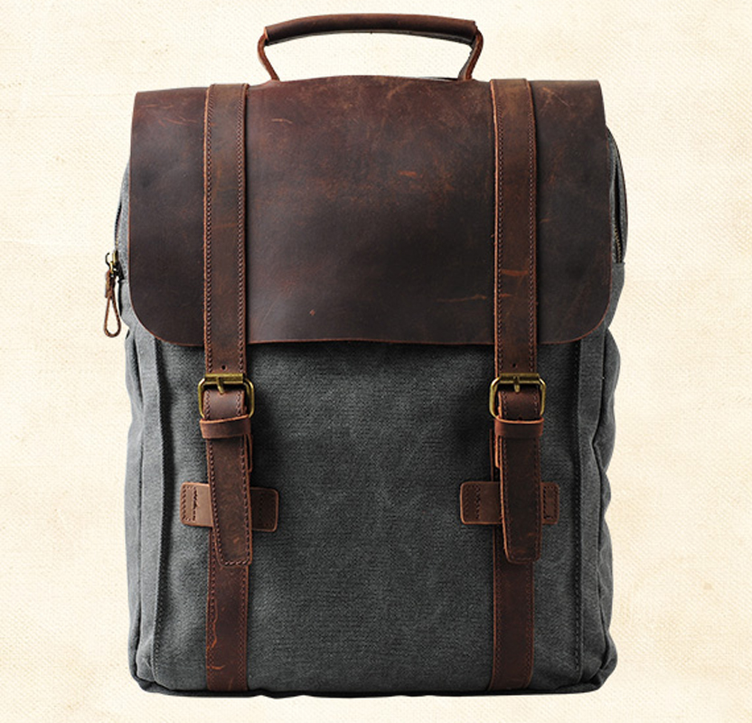 Fashion Male Backpack Leather  – Rucksack Military Style Bewertung und Preis