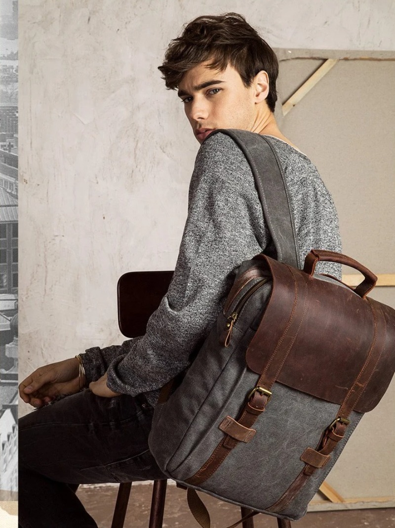 Military Canvas Leather Backpa – Rucksack Military Style Bewertung und Preis