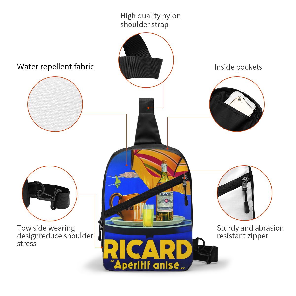 Custom Ricard Sling Chest Bag  – Sling Backpack Shoulder Bewertung und Preis